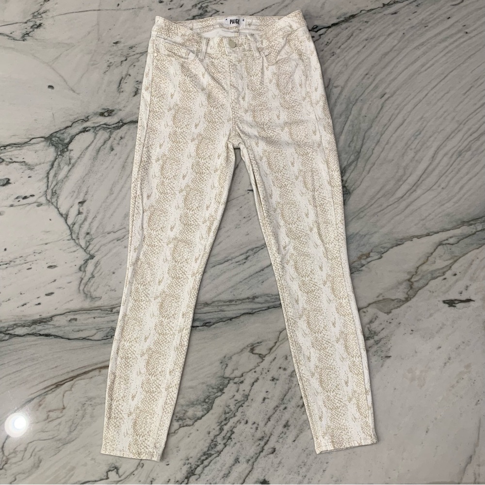 Paige Jeans Womens 28, 27.5” Inseam Hoxton Ankle Mid Rise Skinny Snake P…